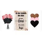 Kit 3 quadros em MDF 20x30 Rosa