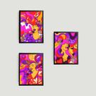 Kit 3 Quadros Figurativos Cantoras 24x18cm - com vidro
