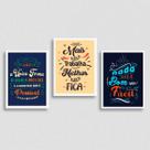 kit 3 Quadros Frases Motivacionais De Trabalho 24x18cm kit 3 Quadros Frases Motivacionais De Trabalho 24x18cm