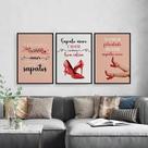 Kit 3 Quadros Frases Sapatos 24x18cm