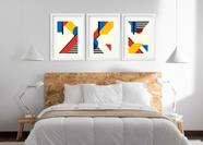 Kit 3 Quadros Grandes Abstratos Cores Quentes 60x48cm
