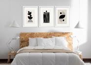 Kit 3 Quadros Grandes Abstratos Formas Pretos 60x48cm Kit 3 Quadros Grandes Abstratos Formas Pretos 60x48cm