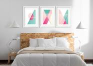 Kit 3 Quadros Grandes Abstratos Formas Verde E Rosa 60x48cm Kit 3 Quadros Grandes Abstratos Formas Verde E Rosa 60x48cm