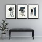 Kit 3 Quadros Grandes Abstratos Minimalista Cinza 60x48cm Kit 3 Quadros Grandes Abstratos Minimalista Cinza 60x48cm