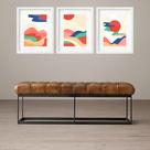 Kit 3 Quadros Grandes Abstratos Paisagens Montanhas 60x48cm