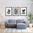 Kit 3 Quadros Grandes Abstratos Petroleo e Amarelo 60x48cm Kit 3 Quadros Grandes Abstratos Petroleo e Amarelo 60x48cm
