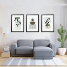 Kit 3 Quadros Grandes Abstratos Verde Folhagens 60x48cm Kit 3 Quadros Grandes Abstratos Verde Folhagens 60x48cm