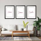 Kit 3 Quadros Grandes Humor Sorrisos e Empatia 60x48cm