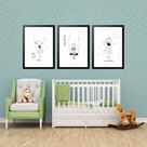 Kit 3 Quadros Grandes Infantil Happy Little Place 60x48cm