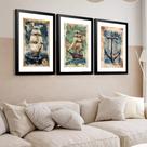 Kit 3 Quadros Grandes Naval 60x48cm