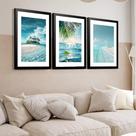 Kit 3 Quadros Grandes Praias Desertas 60x48cm