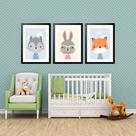 Kit 3 Quadros Grandes Quarto Infantil Bichinhos 60x48cm Kit 3 Quadros Grandes Quarto Infantil Bichinhos 60x48cm