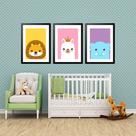 Kit 3 Quadros Grandes Quarto Infantil Filhotes 60x48cm Kit 3 Quadros Grandes Quarto Infantil Filhotes 60x48cm