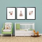 Kit 3 Quadros Grandes Quarto Infantil Indígena Nuvem Chuva 60x48cm Kit 3 Quadros Grandes Quarto Infantil Indígena Nuvem Chuva 60x48cm