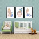 Kit 3 Quadros Grandes Quarto Infantil Sereinha 60x48cm Kit 3 Quadros Grandes Quarto Infantil Sereinha 60x48cm
