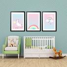 Kit 3 Quadros Grandes Quarto Infantil Unicórnio 60x48cm Kit 3 Quadros Grandes Quarto Infantil Unicórnio 60x48cm