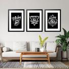 Kit 3 Quadros Grandes Whiskey 60x48cm