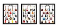 Kit 3 Quadros Guitar Heaven Guitarras Arte Poster Moldurado