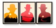 Kit 3 Quadros Indiana Jones Poster Moldurado