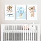 Kit 3 Quadros Infantil Decoração Quarto de Bebê Vários Temas Menino Menina Lúdico Kit 3 Quadros Infantil Decoração Quarto de Bebê Vários Temas Menino Menina Lúdico