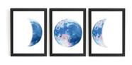 Kit 3 Quadros Misticos Fases Do Planeta Terra Decoração
