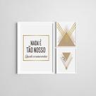 Kit 3 Quadros Moldura Branca Nossos Sonhos 20x30cm e 40x60cm