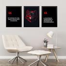 Kit 3 Quadros Motivacionais Empresa Esforço Resultado 24x18cm - com vidro