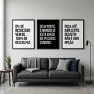 Kit 3 Quadros Motivacionais Escritório Mentalidade Sucesso