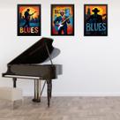 Kit 3 Quadros Músicos Blues 24x18cm Kit 3 Quadros Músicos Blues 24x18cm