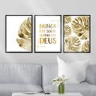Kit 3 Quadros Nunca Foi Sorte Sempre Foi Deus 24x18cm - com vidro