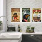 Kit 3 Quadros Para Cozinha Dachshund 24x18cm