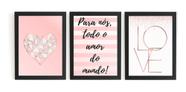 Kit 3 Quadros Para Nós Todo O Amor Do Mundo