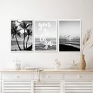 Kit 3 Quadros Praia Preto E Branco Gentileza 45x34cm Kit 3 Quadros Praia Preto E Branco Gentileza 45x34cm