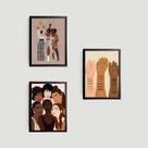 Kit 3 Quadros Stop Racism 24x18cm