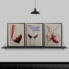 Kit 3 Quadros Vinhos Life Is Too Short 24x18cm Kit 3 Quadros Vinhos Life Is Too Short 24x18cm