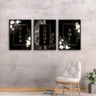Kit 3 Quadros Viva, Sonhe, Ame - Preto 45x34cm Kit 3 Quadros Viva, Sonhe, Ame - Preto 45x34cm