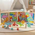 Kit 3 Quebra Cabeça Encaixe Divertido 3D MDF Educativo Brinquedo Bebê Pedagógico Sensorial