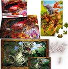 Kit 3 Quebra cabeça infantil Carros + Florestas + Dino