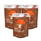 Kit 3 Ração Úmida para Cachorro Adulto Quatree Supreme Super Premium Sabor Carne ao Molho Sachê 100g