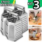 Kit 3 Ralador em Inox 22Cm 6 faces N9 Fatiador Profissional Linha Garbo Rala Queijos Frutas Legumes Kit 3 Ralador em Inox 22Cm 6 faces N9 Fatiador Profissional Linha Garbo Rala Queijos Frutas Legumes