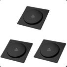 Kit 3 Ralo Click 10x10 Quadrado Inteligente Banheiro Preto