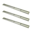 Kit 3 Ralo Grelha Linear Caixilho em Alumínio Bege 8x100cm