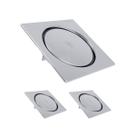 Kit 3 Ralos Click Inteligente Quadrado Para Banheiro 10x10 Aço Inox Kit 3 Ralos Click Inteligente Quadrado Para Banheiro 10x10 Aço Inox