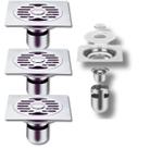 Kit 3 Ralos Inteligente Anti Odor 15x15 Inox Escovado