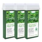 Kit 3 Refil Cera Depilatoria Corporal Profissional Depilação Roll On Depilflax Hortelã 100g