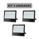 KIT 3 Refletor 100W LED Branco Frio 6500K Bivolt IP65 OPS30067
