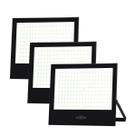 Kit 3 Refletor de Led Slim 150W Blumenau Preto Bivolt