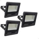 Kit 3 Refletor Externo Super Led Holofote 50W área IP66 Branco Frio 6500k