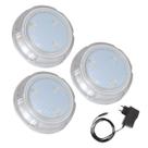 Kit 3 Refletor Hiper Led 6W Branco Policarbonato + Fonte 2A