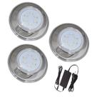 Kit 3 Refletor Hiper Led 9W Azul Inox 316L E Fonte 3A Kit 3 Refletor Hiper Led 9W Azul Inox 316L E Fonte 3A